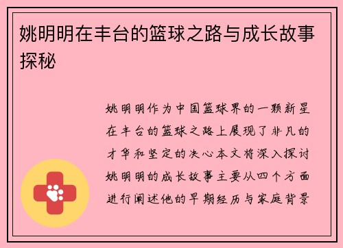 姚明明在丰台的篮球之路与成长故事探秘